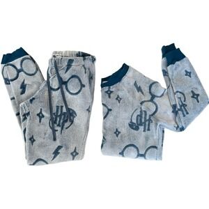 Harry Potter Lounge Set Pajamas Sweatshirt Pants Women's Extra Small Grey Blue